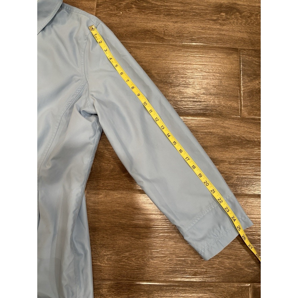 Lands End Women's Light‎ Blue Long Spring Coat Buttons Trench Size XL 18-20 - Picture 8 of 10